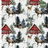 Winter Landscape Patterned Digital Printed Fabric